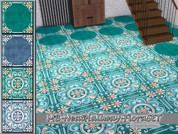 The Sims Resource: Neat Hallway Flora tiles set by matomibotaki