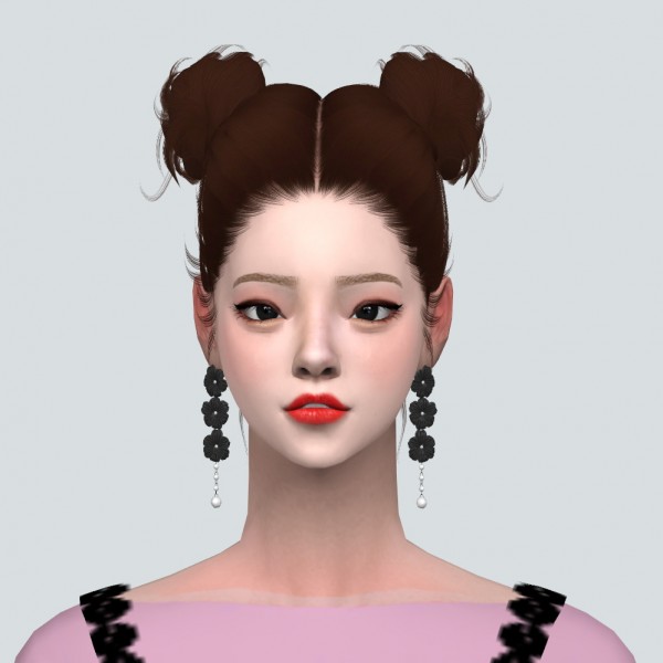  SIMS4 Marigold: Elegance 3 Flower Pearl Earring