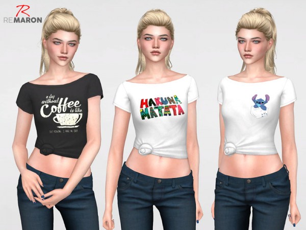  The Sims Resource: Graphic Blouse for Women by remaron
