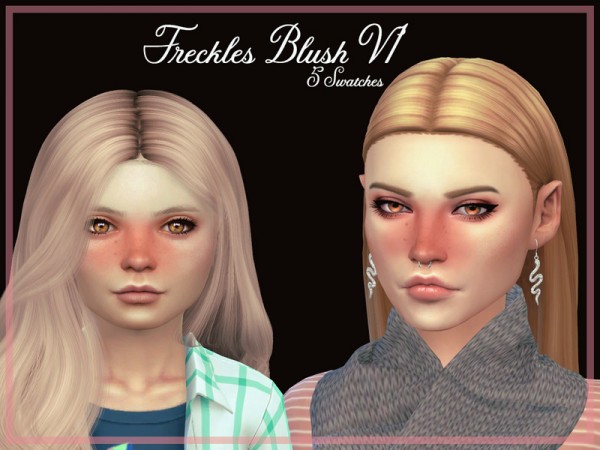  The Sims Resource: Freckles Blush V1 by Reevaly