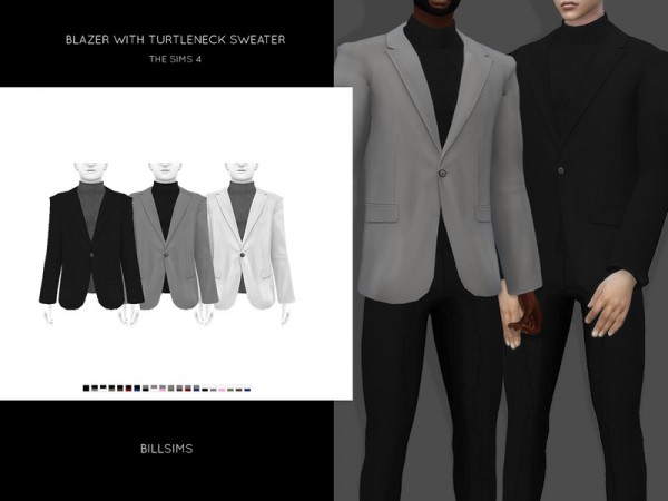  The Sims Resource: Blazer with Turtleneck Sweater by Bill Sims
