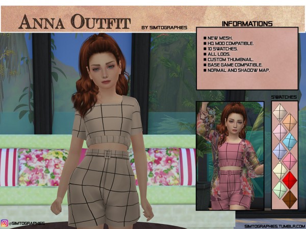  Simtographies: Anna Outfit