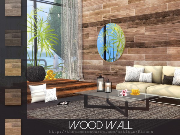  The Sims Resource: Wood Wall by Rirann