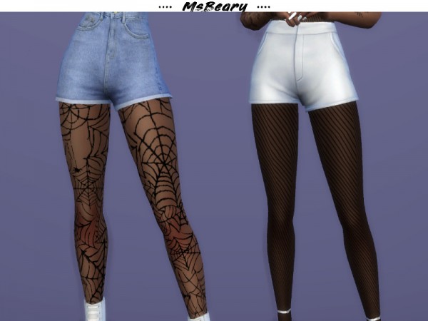  The Sims Resource: Fishnet Designed Tights by MsBeary