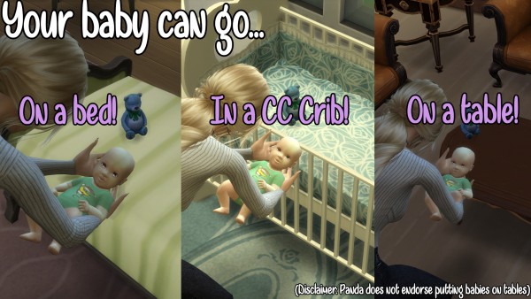  Mod The Sims: No more bassinet! Baby sim bassinet  with  functional cribs by PandaC