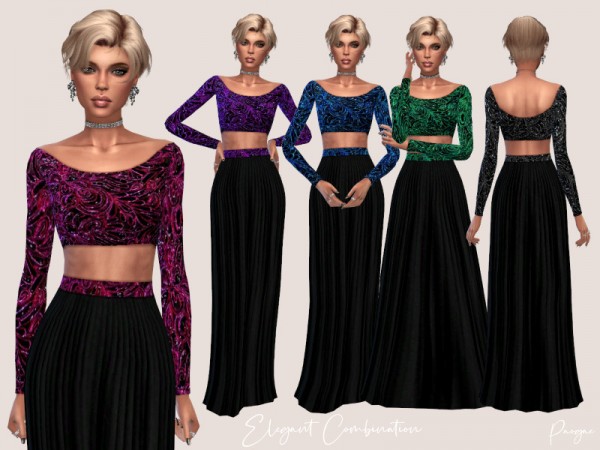  The Sims Resource: Elegant Combination Dress by Paogae