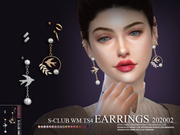  The Sims Resource: Earrings 202002 by S Club