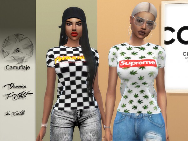  The Sims Resource: Veronica T Shirt by Camuflaje