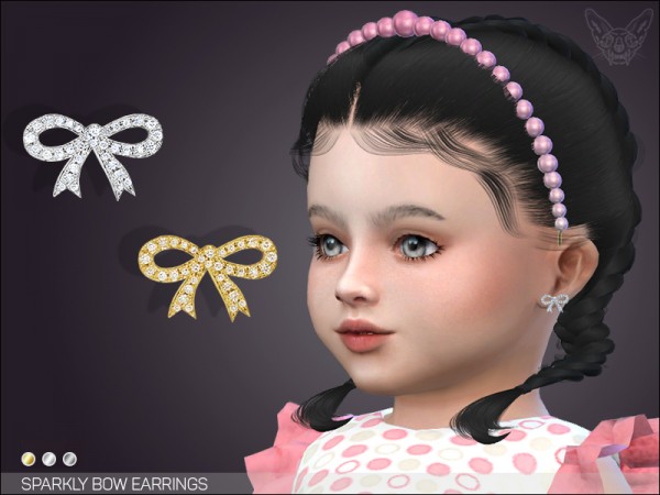  Giulietta Sims: Sparkly bow earrings for Toddlers