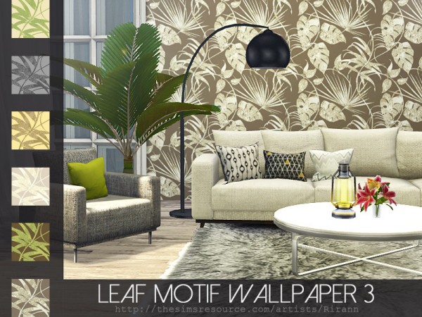  The Sims Resource: Leaf Motif Wallpaper 3 by Rirann