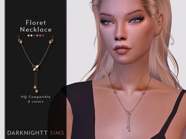  The Sims Resource: Floret Necklace by DarkNighTt
