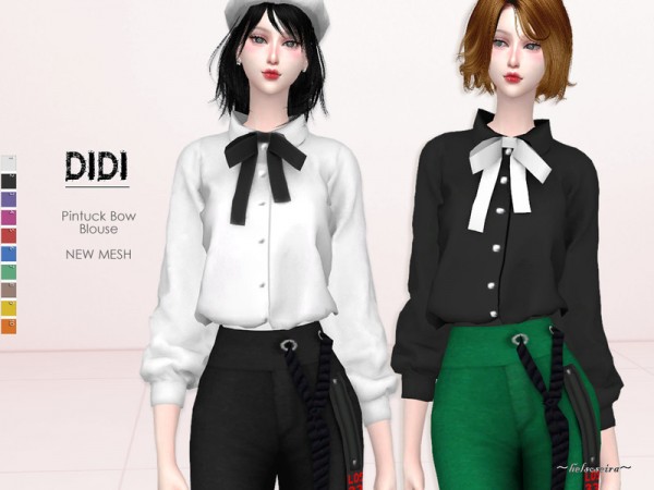  The Sims Resource: Didi   Pintuck Blouse by Helsoseira