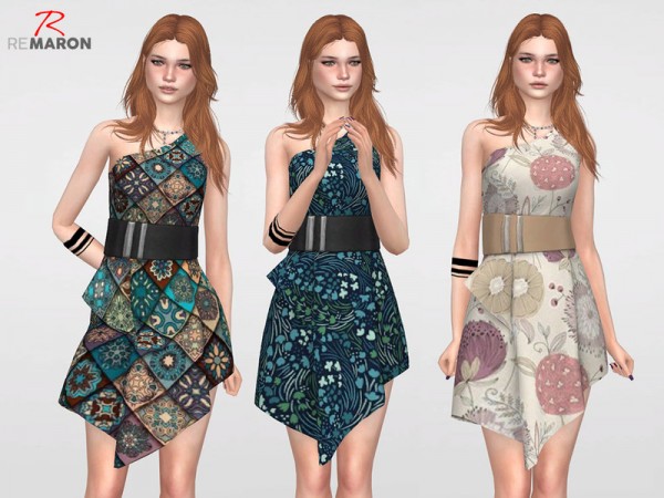  The Sims Resource: Floral Dress for Women 04 by remaron