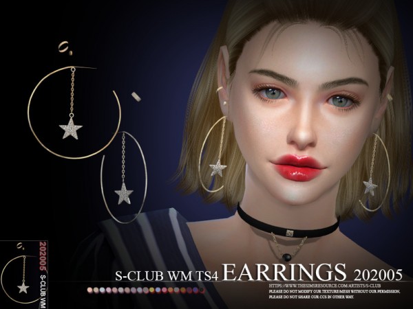  The Sims Resource: EARRINGS 202005 by S Club