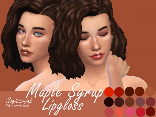 The Sims Resource: Maple Syrup Lipgloss by  Sagittariah