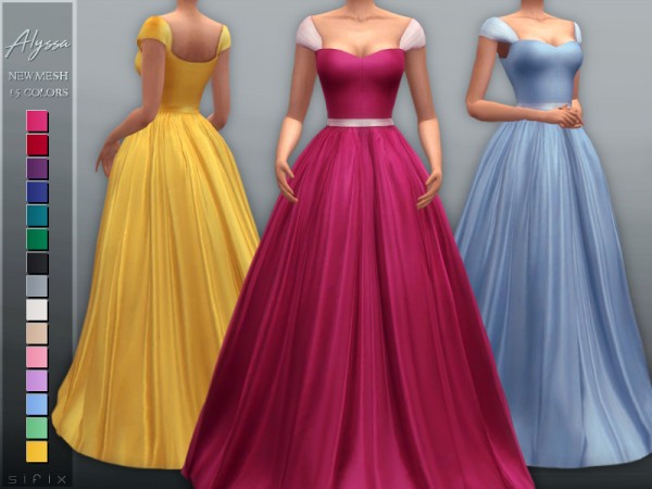 The Sims Resource: Alyssa Gown by Sifix