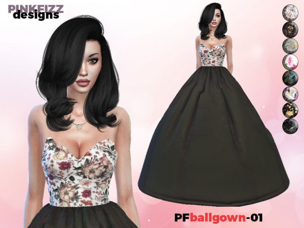  The Sims Resource: Ball Gown PF01 by Pinkfizzzzz