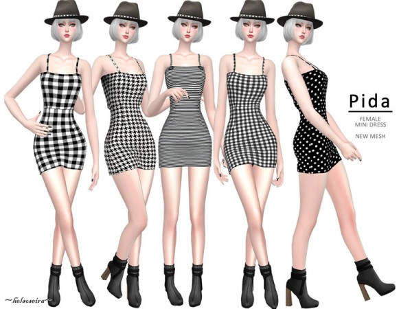  The Sims Resource: PIDA   Gingham mini Dress by Helsoseira