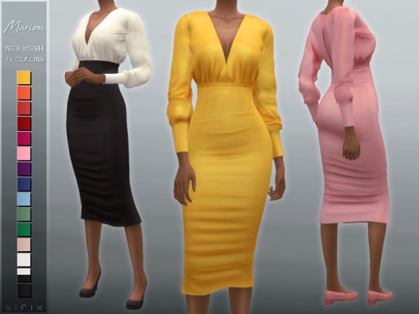  The Sims Resource: Marion Dress by Sifix