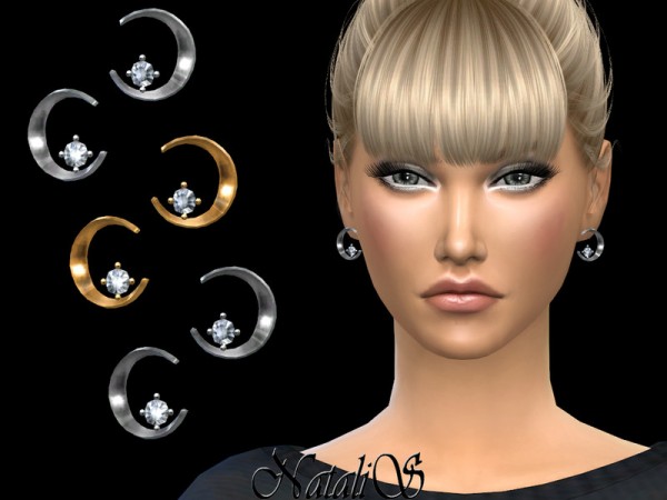  The Sims Resource: Crescent and star earrings by NataliS