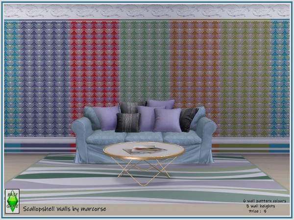  The Sims Resource: Scallop shell Walls by marcorse