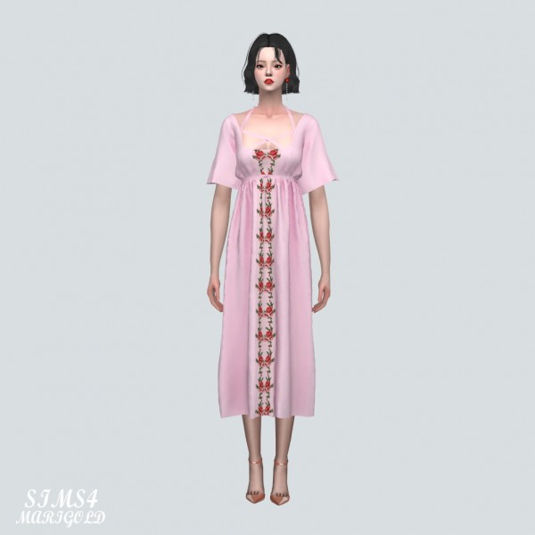  SIMS4 Marigold: X Ribbon Summer Long Dress