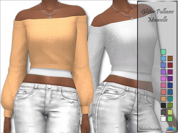  The Sims Resource: Glitter Pullover Moonelle by MahoCreations