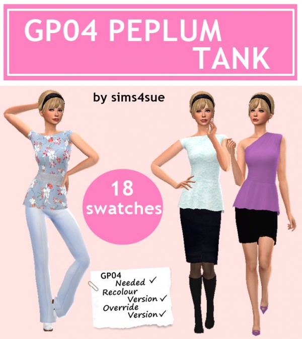  Sims 4 Sue: Peplum Tank