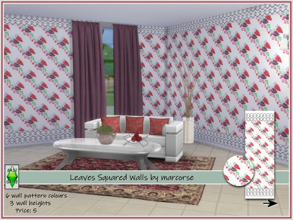  The Sims Resource: Leaves Squared Walls by marcorse