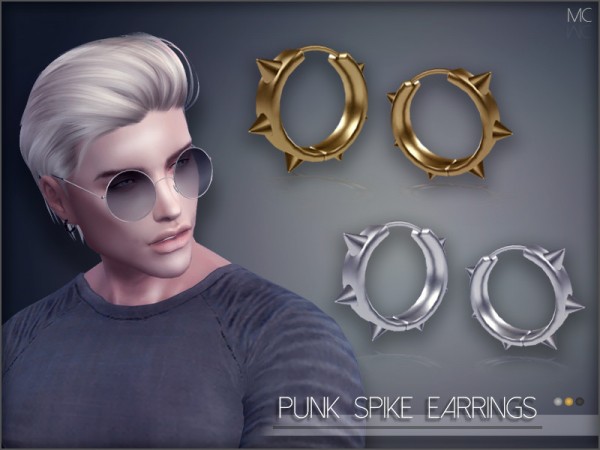  The Sims Resource: Punk Spike Earrings by mathcope