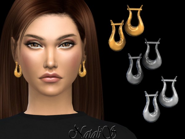  The Sims Resource: Sculptural metal earrings by NataliS