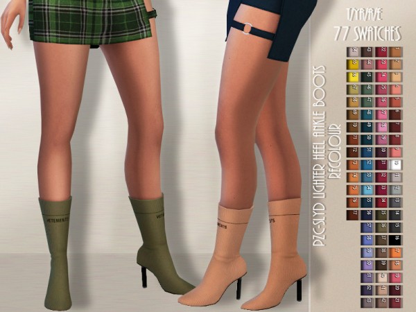  The Sims Resource: Lighter Heel Ankle Boots Recolored by Pinkzombiecupcakes