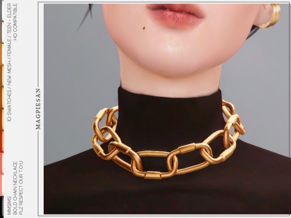  The Sims Resource: Bold chain Necklace by magpiesan