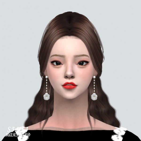  SIMS4 Marigold: Elegance 1 Flower Pearl Earring V2