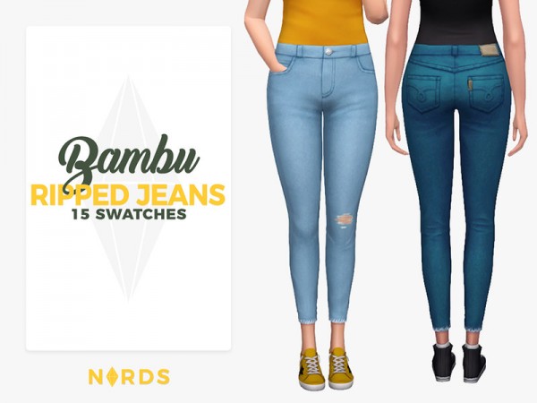  The Sims Resource: Bambu Ripped Jeans by Nords