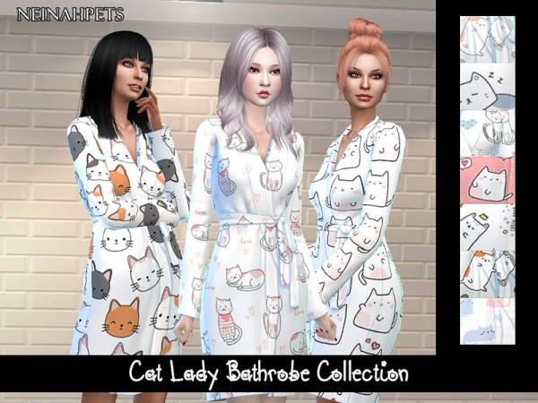  The Sims Resource: Cat Lady Bathrobe Collection by neinahpets