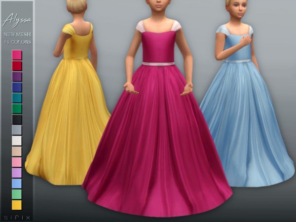  The Sims Resource: Alyssa Gown   girls by Sifix