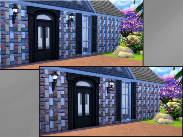  The Sims Resource: Solid Siding Mixed Bricks by matomibotaki