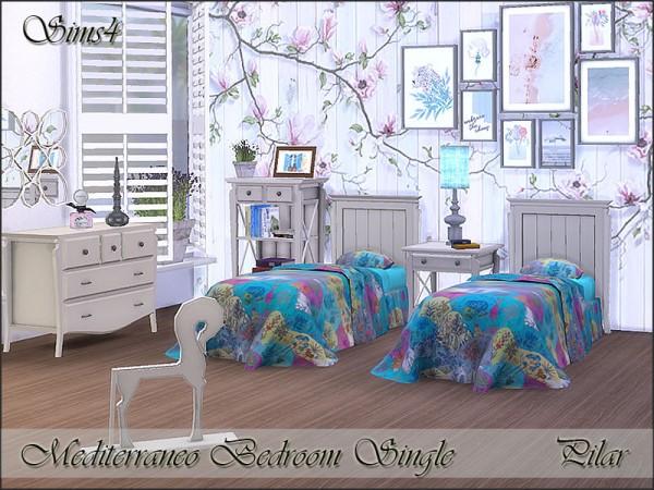  The Sims Resource: Mediterraneo Bedroom Single by Pilar