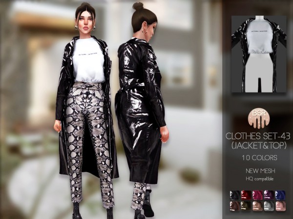  The Sims Resource: Clothes SET 43 Jacket and Top by busra tr