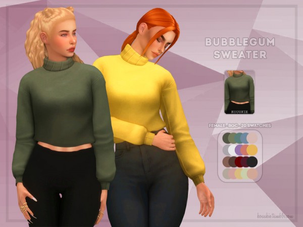  The Sims Resource: Bubblegum Sweater by Kouukie