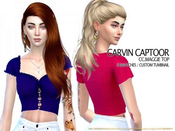  The Sims Resource: Maggie Top by carvin captoor