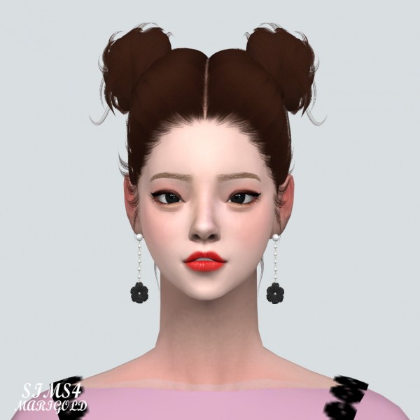  SIMS4 Marigold: Elegance 1 Flower Pearl Earring V2