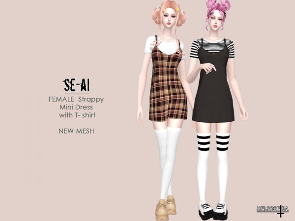  The Sims Resource: SE AI   Strappy Mini Dress by Helsoseira
