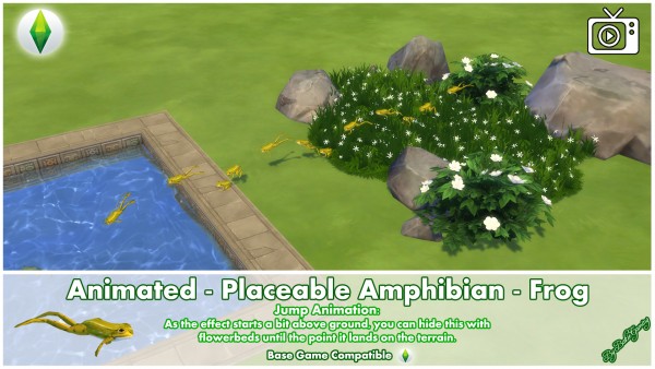  Mod The Sims: Animated   Placeable Amphibian   Jumping Frog by Bakie
