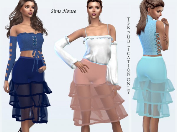 The Sims Resource Layered Transparent Skirt By Sims House • Sims 4