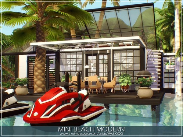  The Sims Resource: Mini Beach Modern House by MychQQQ