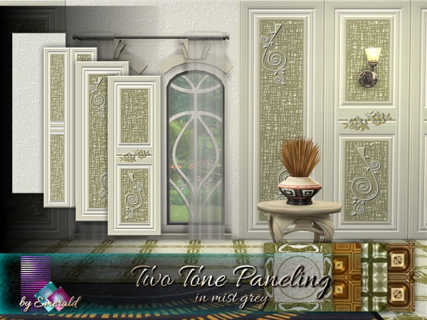  The Sims Resource: Two Tone Paneling in mist grey by emerald