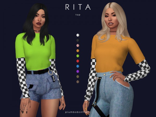  The Sims Resource: Rita Top by Plumbobs n Fries