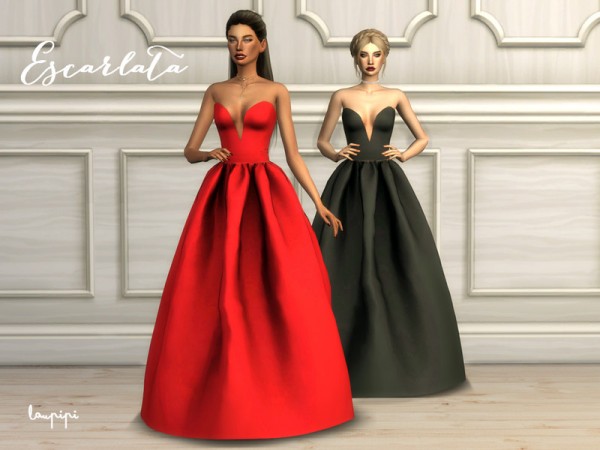  The Sims Resource: Escrlata dress by laupipi